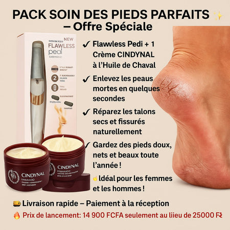Kit Pieds Parfaits : Ponceuse électrique + Crème hydratante pour des pieds doux et sans fissures